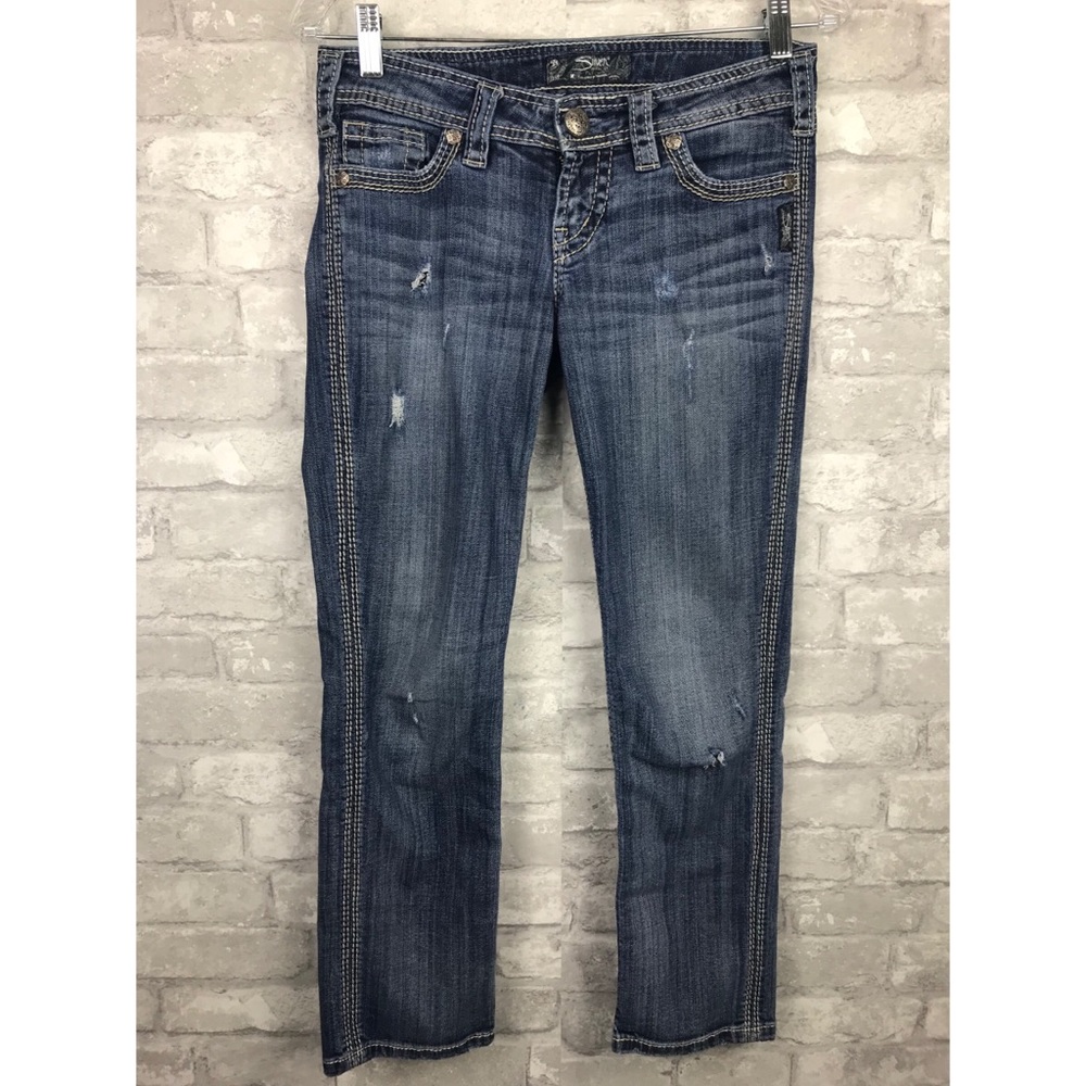 Silver Jeans | Distressed Twisted Capri Denim